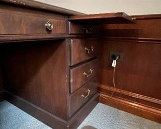 Mahogany Executive Desk. Measures 68" W x 35" D. Photo 2 of 5.