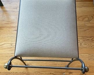Upholstered Metal Bench - 2 Available. Each Has Different Fabric. Photo 3 of 3. 