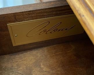 Colony Double Drawer Antique Reproduction Console. Measures 62" W x 12" D. Photo 3 of 3. 