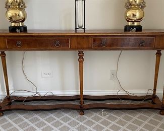 Colony Double Drawer Antique Reproduction Console. Measures 62" W x 12" D. Photo 1 of 3. 