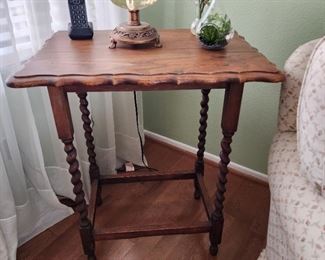 Antique barley twist end table