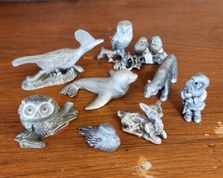 Pewter animal figurines