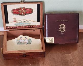 Vintage wooden cigar boxes