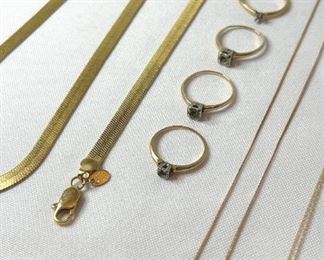 14k GE Necklace Matching Bracelet, 5 14k Rings, 14k Necklace W 14k k, 14k Necklace W 10k Cherry Pendant