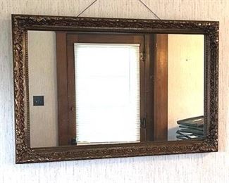 Heavy Ornate Gold Toned Framed Mirror