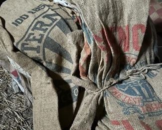Large Mystery Lot of Vintage and Antique Feed Sacks