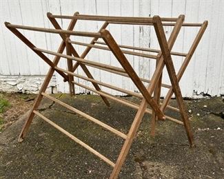 Large Vintage Collapsible Drying Rack Around 5 High When Folded
