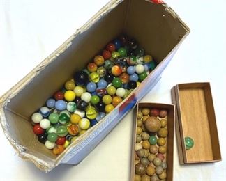Marbles Antique and Vintage Some Wood
