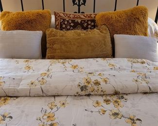 King size bed and bedding for sale