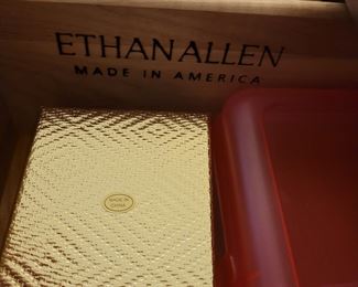 Ethan Allen long dresser and two night stands