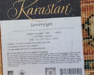 Karastan Sovereign 'Sultane' 43" x 6' New Zealand wool pile made in USA