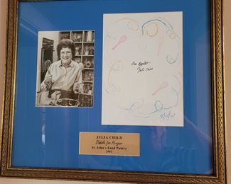 Julia Child, autograph with photo