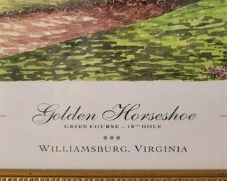 Golden Horseshoe Green Course 18th Hole signed art 