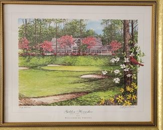Golden Horseshoe Green Course 18th Hole signed art , G. Robertson
