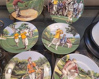 Limoges Philippe Deshoulieres set of 6 golf plates