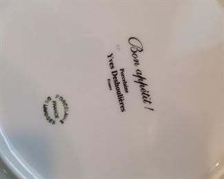 'Bon Appetit!' Limoges Yves Deshoulieres set of 6 plates