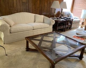 Couch - rarely used. Large coffee table and end tables.