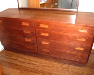 vintage Danish teak 8 drawer dresser (has some damage)