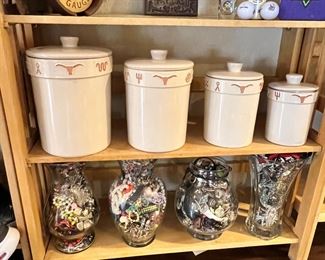 Very Rare 4-canister set - “Cattle Brands” by Frankoma.