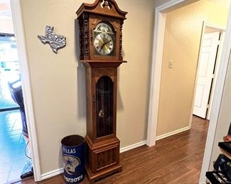 Tempest Fugit grandfather clock and a vintage Dallas cowboys trash can perfect for your man cave or garage… fill it full of all the cans from the beer that management makes you drink as you watch another season wither after being over inflated with false hope… just kidding… this is definitely our year!