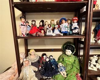 Some very old sewn & ceramic dolls