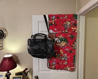 Calvin Klein mini duffle & vintage western Mickey & Donald blanket