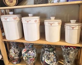 Rear Frankoma canister said… Wonderful condition, super cool item and a great neutral color. Perfect to help set your kitchen apart and be useful every day.