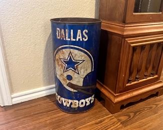 Vintage Dallas cowboy trash can