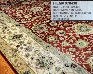 9x12 Wool Rug Hand-Woven in India #11 - $485
