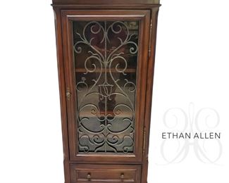 The Tuscany Wine Cabinet from ETHAN ALLEN, cherry with wrought iron door insert #12 - $349