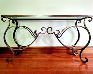 Wrought Iron and Glass Sofa Table #15 - $120