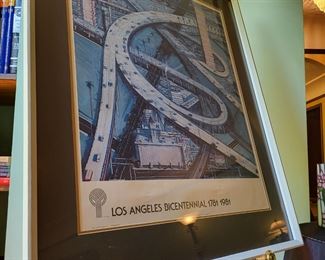Wayne Thiebaud framed poster,  Los Angeles Bicentennial #29 - $175