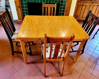 Oak Draw-Leaf Dining Table #37 - $85
Set of 4 Vintage Oak Dining Chairs #38 - $79