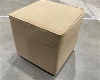 Brown upholstered ottoman 17 x 17 x 17 in
