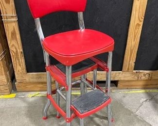 Cosco red stool with pullout steps