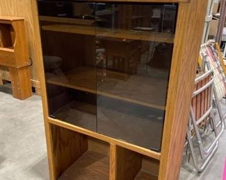 Stereo cabinet with glass doors 48 x 30 x 17 in