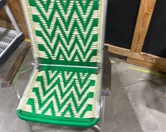 Vintage macrame folding chair
