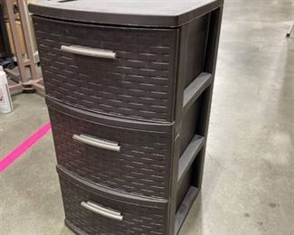 Sterilite plastic 3 drawer storage bin 24 x 13 x 15 in