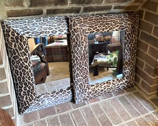 Matching leopard print mirrors