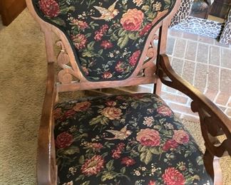 Detailed carving on the rocking chair