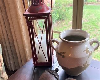 Decorative lantern; pottery