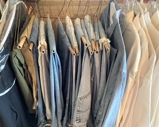 Consigned men's jeans and shirts