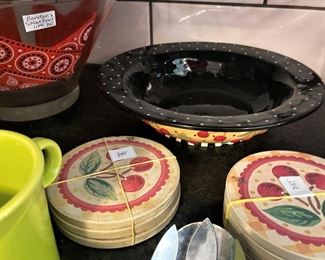 Mary Engelbreit bowl and coasters