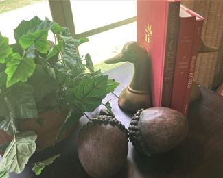 Brass duck head bookends