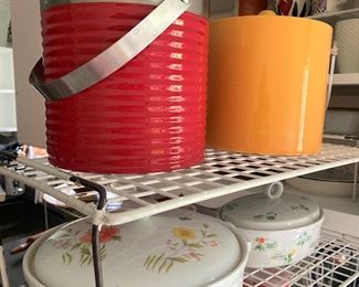 Colorful ice buckets