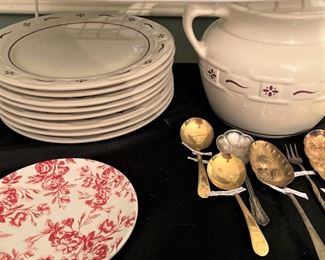 Dishes; serving utensils