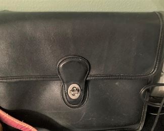 Black leather Coach purse