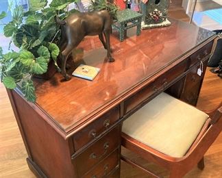 Desk, chair, and more Christmas decorations