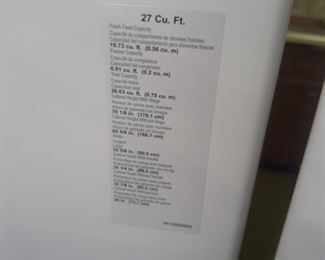 27 cubic feet fridge freezer