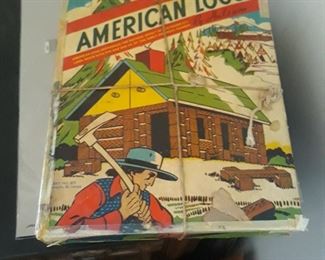 Vintage American  Logs toys in the box